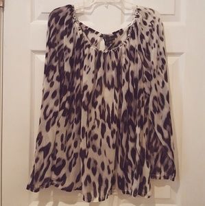 30% OFF Worthington Sheer Animal Print Blouse 3X